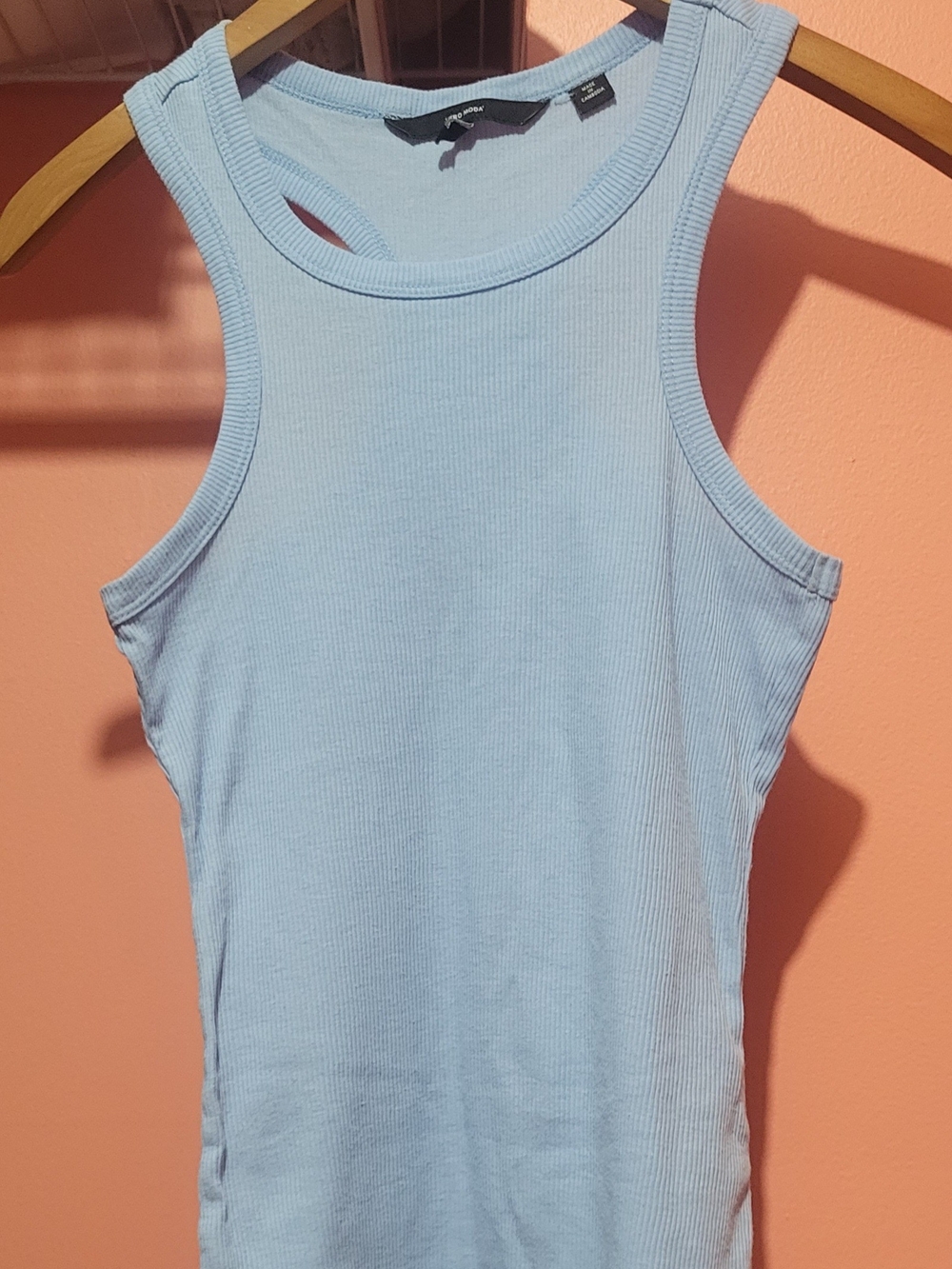 Vero Moda Light Blue Ribbed Racerback Tank